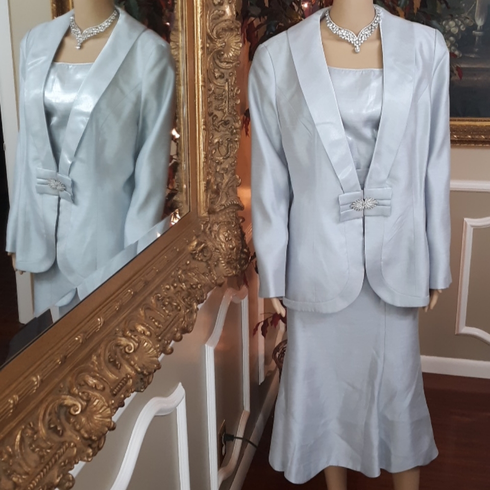 Silver Grey 3 piece skirt suit